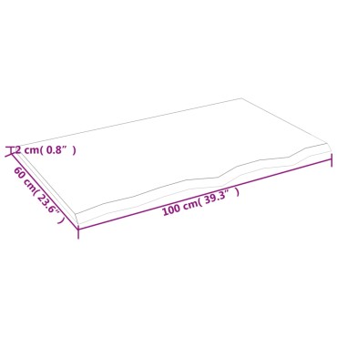 vidaXL Πάγκος Μπάνιου Αν. Καφέ 100 x 60 x 2 εκ. Επεξεργ. Μασίφ Ξύλο