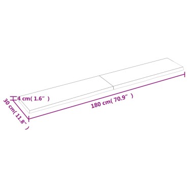 vidaXL Πάγκος Μπάνιου Αν. Καφέ 180x30x(2-4) εκ. Επεξεργ. Μασίφ Ξύλο