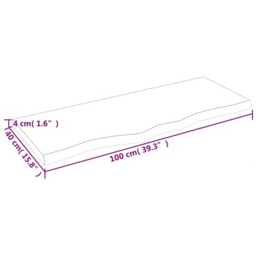 vidaXL Πάγκος Μπάνιου Αν. Καφέ 100x40x(2-4) εκ. Επεξεργ. Μασίφ Ξύλο