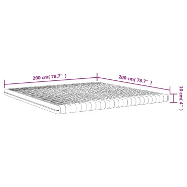 vidaXL Στρώμα Αφρού 7 Ζωνών Σκληρότητα 20 ILD Λευκό 200x200cm 1 τεμ. - Διπλό