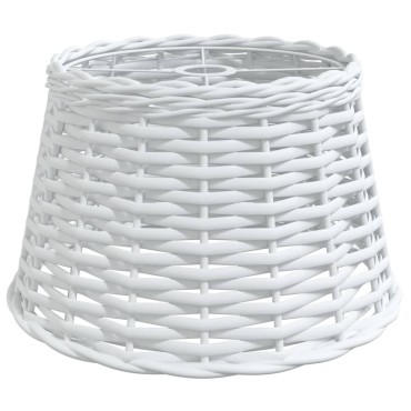 vidaXL Καπέλο Φωτιστικού Οροφής Λευκό Ø 38 x 23 εκ. Ψάθινο