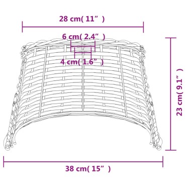 vidaXL Καπέλο Φωτιστικού Οροφής Λευκό Ø 38 x 23 εκ. Ψάθινο