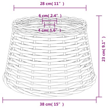 vidaXL Καπέλο Φωτιστικού Λευκό Ø38x23 εκ. από Wicker