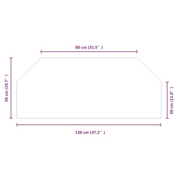 vidaXL Πλάκα Τζακιού Εξάγωνη 120x50 εκ. Γυάλινη