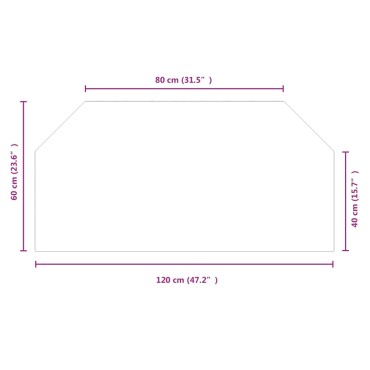 vidaXL Πλάκα Τζακιού Εξάγωνη 120x60 εκ. Γυάλινη