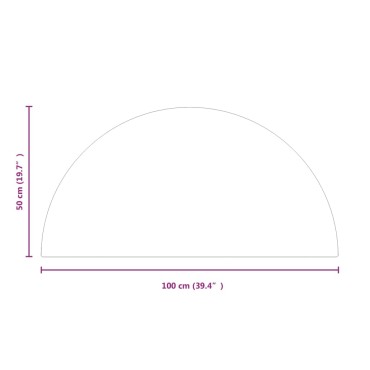 vidaXL Πλάκα Τζακιού Γυάλινη Ημικυκλική 1000x500 χιλ.