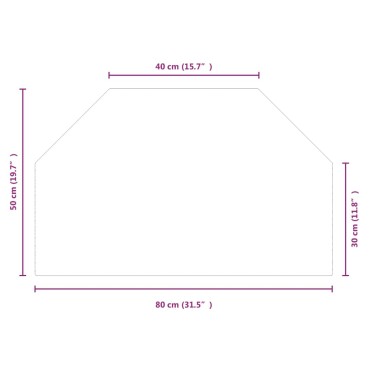 vidaXL Πλάκα Τζακιού Εξάγωνη 80x50 εκ. Γυάλινη