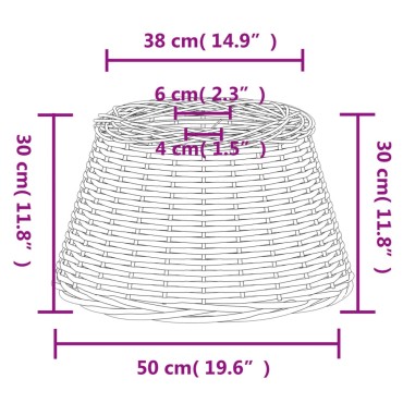 vidaXL Καπέλο Φωτιστικού Οροφής Καφέ Ø50x30 εκ. από Wicker