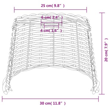 vidaXL Καπέλο Φωτιστικού Οροφής Λευκό Ø30x20 εκ. από Wicker