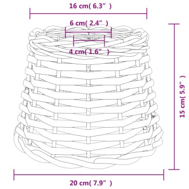 vidaXL Καπέλο Φωτιστικού Οροφής Λευκό Ø20x15 εκ. από Wicker