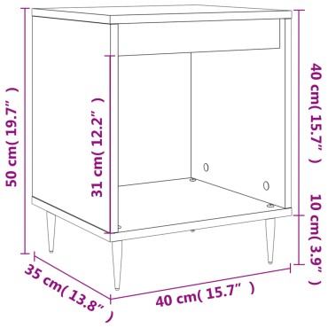 vidaXL Κομοδίνο Λευκό 40x35x50cm από Επεξεργασμένο Ξύλο 1 τεμ.