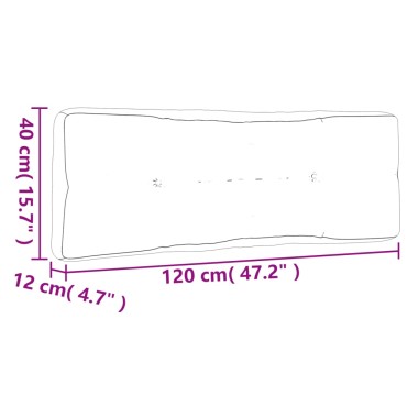 vidaXL Μαξιλάρι Παλέτας Γκρι 120 x 40 x 12 εκ. Υφασμάτινο