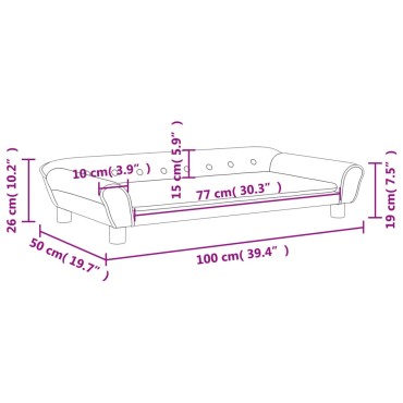 vidaXL Καναπές Παιδικός Σκούρο Γκρι 100x50x26cm Βελούδινος 1 τεμ.