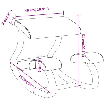 vidaXL Καρέκλα Γονάτων Μαύρη 48x71x51cm από Κόντρα Πλακέ Σημύδας 1 τεμ.