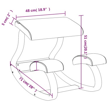 vidaXL Καρέκλα Γονάτων Κρεμ 48x71x51cm από Κόντρα Πλακέ Σημύδας 1 τεμ.