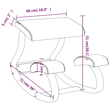 vidaXL Καρέκλα Γονάτων Καφέ 48x71x51cm από Κόντρα Πλακέ Σημύδας 1 τεμ.