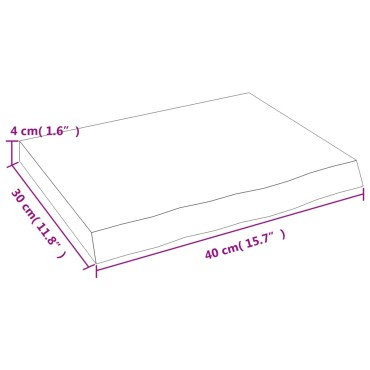 vidaXL Πάγκος Μπάνιου Αν. Καφέ 40x30x(2-4) εκ. Επεξεργ. Μασίφ Ξύλο