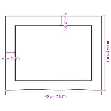 vidaXL Πάγκος Μπάνιου Αν. Καφέ 40x30x(2-4) εκ. Επεξεργ. Μασίφ Ξύλο