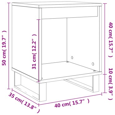 vidaXL Κομοδίνο Sonoma Δρυς 40x35x50cm από Επεξεργ. Ξύλο 1 τεμ.