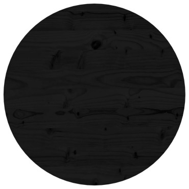 vidaXL Επιφάνεια Τραπεζιού Στρογγυλή Μαύρη 50x3cm Μασίφ Ξύλο Πεύκου 1 τεμ.