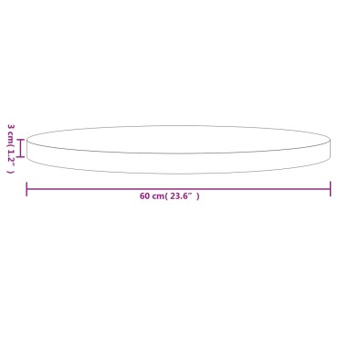 vidaXL Επιφάνεια Τραπεζιού Στρογγυλή Μαύρη 60x3cm Μασίφ Ξύλο Πεύκου 1 τεμ.