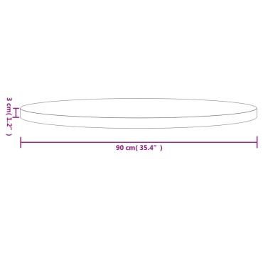 vidaXL Επιφάνεια Τραπεζιού Στρογγυλή 90x3cm από Μασίφ Ξύλο Πεύκου 1 τεμ.