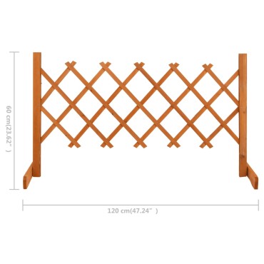 vidaXL Καφασωτό Φράχτης Κήπου Πορτοκαλί 120x60 εκ. Μασίφ Ξύλο Ελάτης