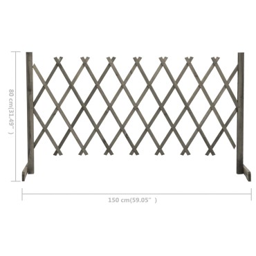 vidaXL Καφασωτό Φράχτης Κήπου Γκρι 150x80 εκ. Μασίφ Ξύλο Ελάτης