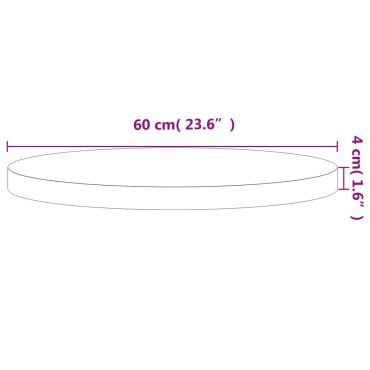 vidaXL Επιφάνεια Τραπεζιού Στρογγυλή 60x4cm Μασίφ Ξύλο Οξιάς 1 τεμ.