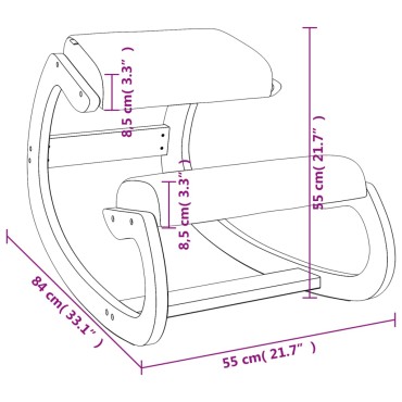 vidaXL Καρέκλα Γονάτων Μαύρη 55x84x55cm από Κόντρα Πλακέ Σημύδας 1 τεμ.