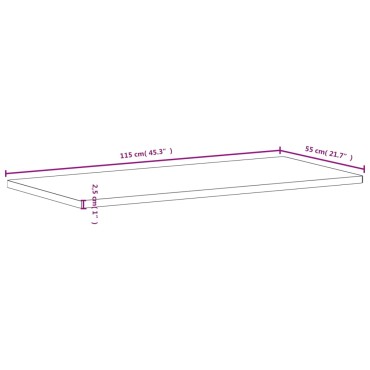 vidaXL Επιφάνεια Γραφείου 115x55x2,5cm από Μασίφ Ξύλο Οξιάς