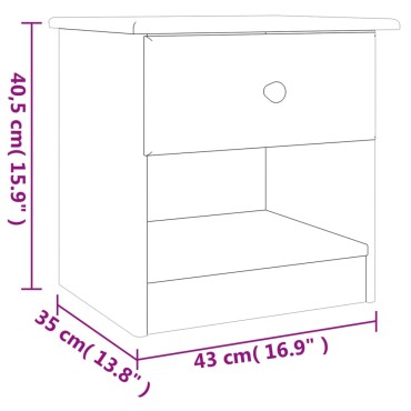 vidaXL Κομοδίνο ALTA 41x35x41cm από Μασίφ Ξύλο Πεύκου 1 τεμ.