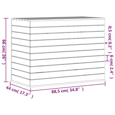 vidaXL Καλάθι Ρούχων 88,5x44x66 εκ. από Μασίφ Ξύλο Πεύκου