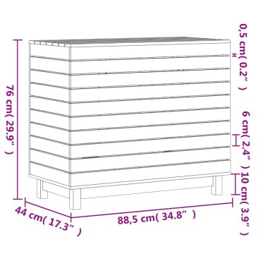 vidaXL Καλάθι Ρούχων 88,5 x 44 x 76 εκ. από Μασίφ Ξύλο Πεύκου