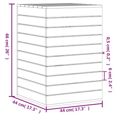 vidaXL Καλάθι Ρούχων 44x44x66 εκ. από Μασίφ Ξύλο Πεύκου