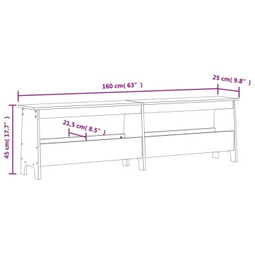 vidaXL Παγκάκι Χολ 160x28x45cm από Μασίφ Ξύλο Πεύκου 1 τεμ.