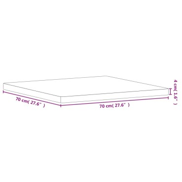 vidaXL Επιφάνεια Τραπεζιού Τετράγωνη 70x70x4cm Μασίφ Ξύλο Οξιάς 1 τεμ.