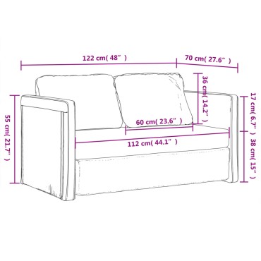 vidaXL Καναπές-Κρεβάτι Δαπέδου 2 σε 1 Σκ. Γκρι 122x204x55cm Βελούδο 1 τεμ. Γωνιακός