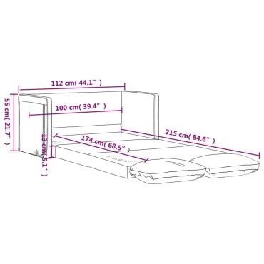 vidaXL Καναπές-Κρεβάτι Δαπέδου 2 σε 1 Σκ. Γκρι 112x174x55cm Ύφασμα 1 τεμ. Γωνιακός