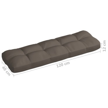 vidaXL Μαξιλάρι Παλέτας Taupe 120 x 40 x 12 εκ. Υφασμάτινο