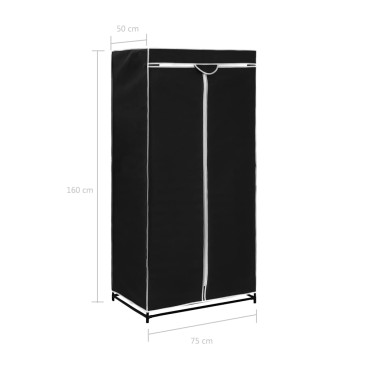 282437 vidaXL Wardrobe Black 75x50x160cm 1 τεμ.