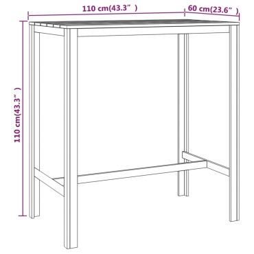 vidaXL Τραπέζι Μπαρ 110x60x110cm από Εμποτισμένο Ξύλο Πεύκου 1 τεμ.