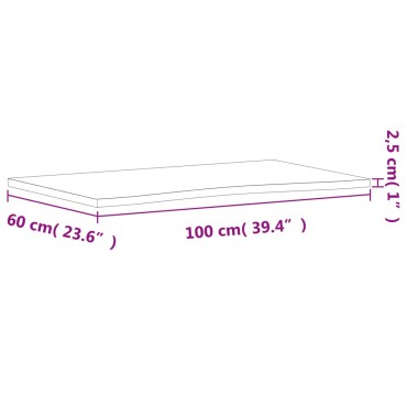 VidaXL Επιφάνεια Εργασίας 100x(55-60)x2,5 εκ. από Μασίφ Ξύλο Οξιάς