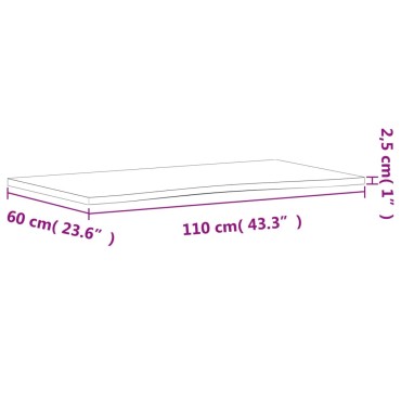 VidaXL Επιφάνεια Εργασίας 110x(55-60)x2,5 εκ. από Μασίφ Ξύλο Οξιάς