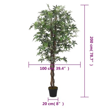 vidaXL Δέντρο Σφενδάμου Τεχνητό 756 Φύλλα Πράσινο 200 εκ.