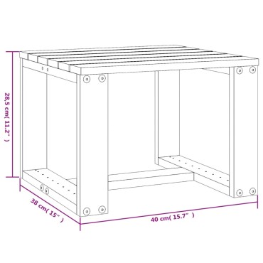 vidaXL Βοηθητικό Τραπέζι Κήπου 40x38x28,5cm Μασίφ Ξύλο Πεύκου 1 τεμ.