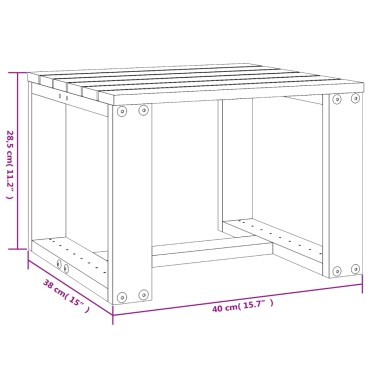 vidaXL Βοηθητικό Τραπέζι Κήπου Λευκό 40x38x28,5cm Μασίφ Ξύλο Πεύκου 1 τεμ.