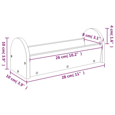 vidaXL Ταΐστρα Κουνελιών 28 x 10 x 10 εκ. από Μασίφ Ξύλο Ελάτης