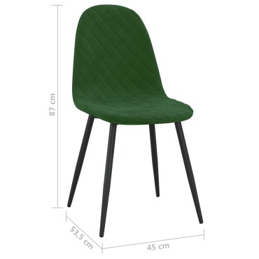 vidaXL Καρέκλες Τραπεζαρίας 2 τεμ. Σκούρο Πράσινο Βελούδινες 45x53,5x83cm