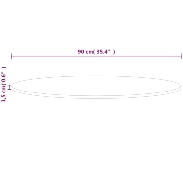 vidaXL Επιφάνεια Τραπεζιού Στρογγυλή 90x1,5cm Μασίφ Ξύλο Δρυς 1 τεμ.